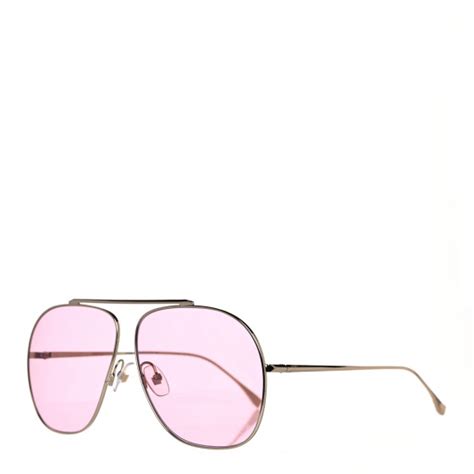 fendi pink aviator sunglasses ff0407/g/s|FENDI Metal FF Family Aviator Sunglasses FF0407/G/S Gold .